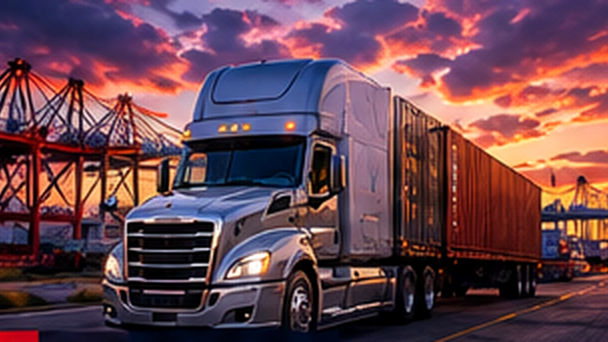 Ocean containers and port freight visual